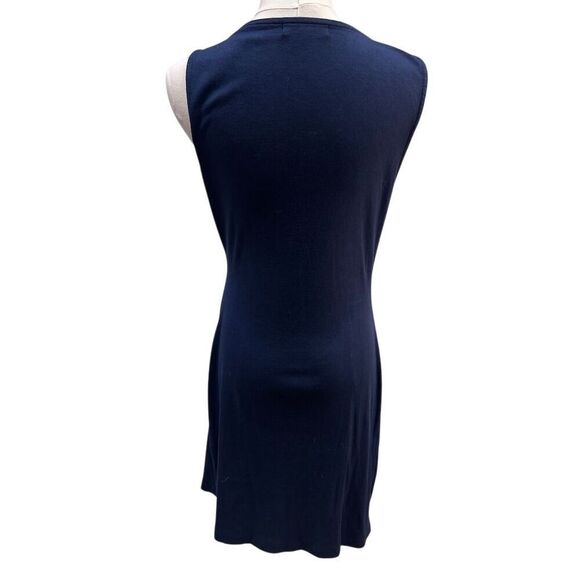 NWOT Michael Stars Women's Petite Navy Faux Wrap Knee Length Dress - Picture 2 of 5